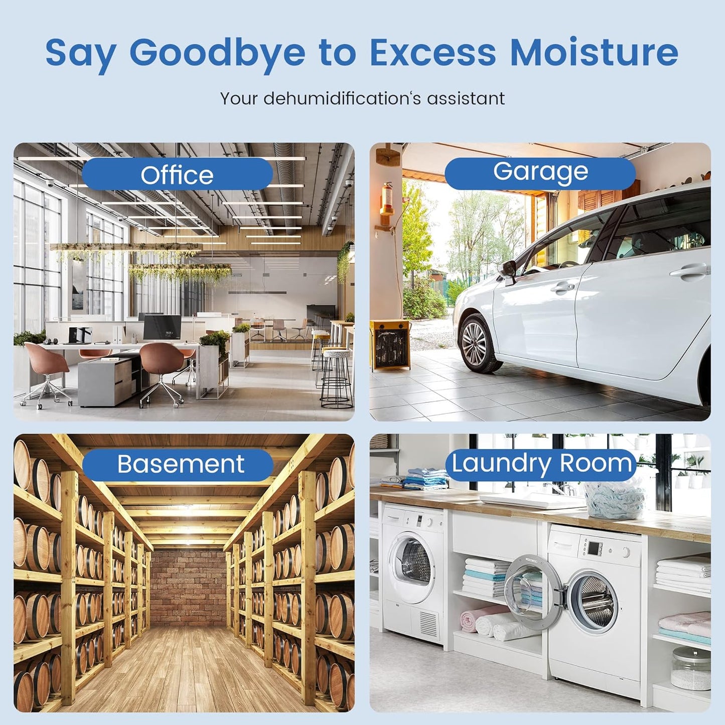 Déshumidificateur Energy Star de 3 500 pi2 pour sous-sol avec tuyau de drainage, déshumidificateurs de 35 pintes pour grande pièce à la maison, contrôle intelligent de l'humidité, version améliorée blanche 2024
