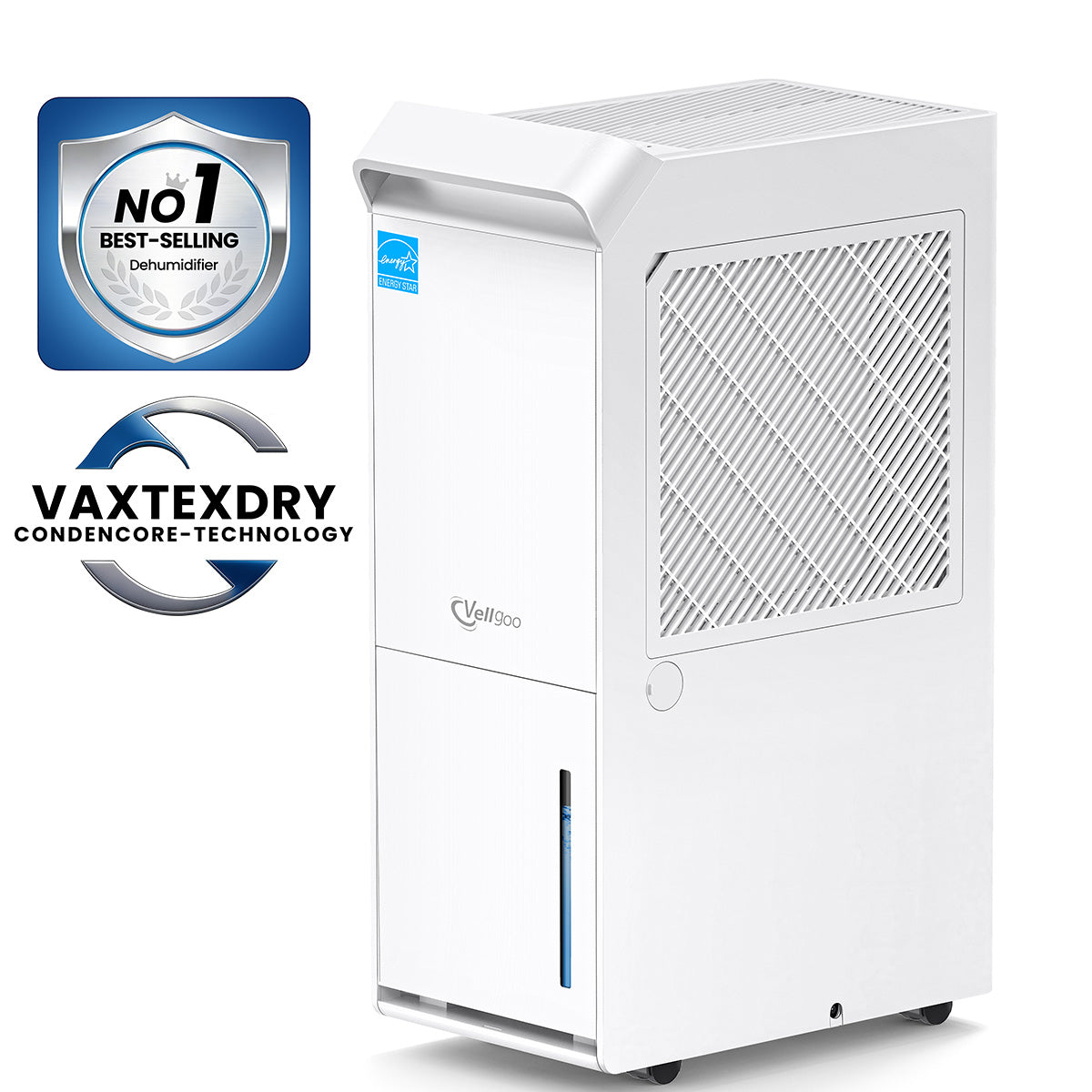 Vellgoo Max 110 Pints Energy Star Dehumidifier with Pump & Drain Hose(5,000 Sq.Ft) for Home