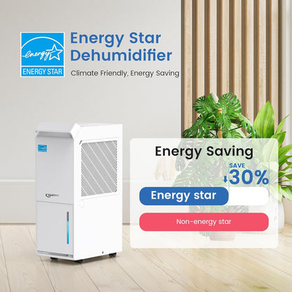 3,500 Sq.Ft Most Efficient Energy Star 2024 Dehumidifier, Vellgoo 35 Pint/Day Dehumidifier for Basement with Pump, Drain Hose, Intelligent Humidity Control, for Home Large Room